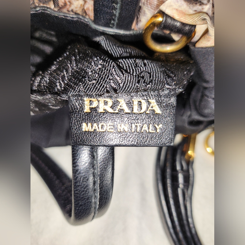 PRADA Python Print Nylon Crossbody Handbag - Picture 9 of 16
